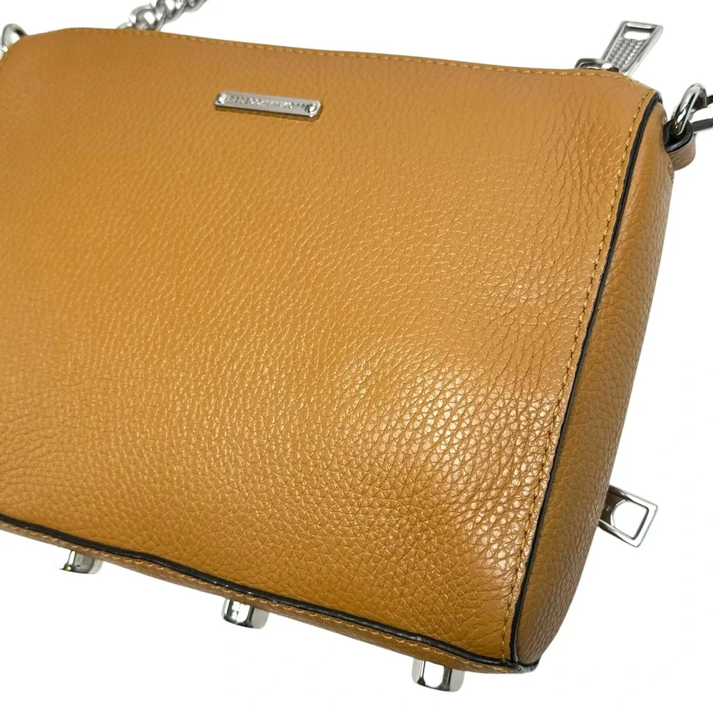 Rebecca Minkoff‎ Bag Mini 5-Zip Crossbody Pebbled Leather Almond Tan Mini Rocker